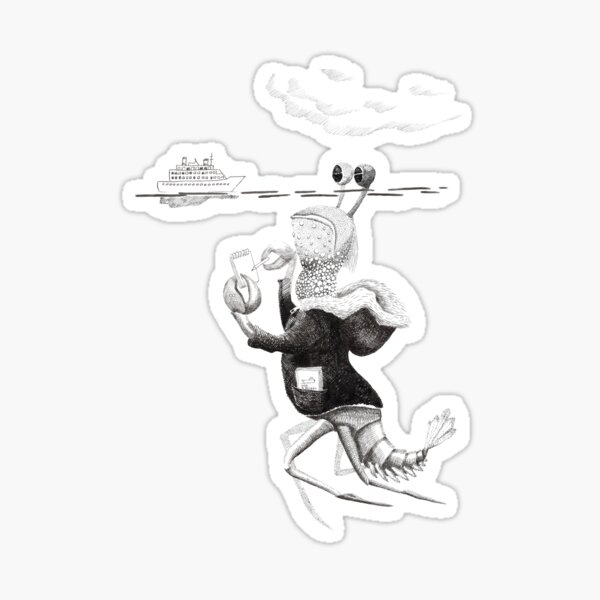Ship Spotter- Geeky sea monster Sticker