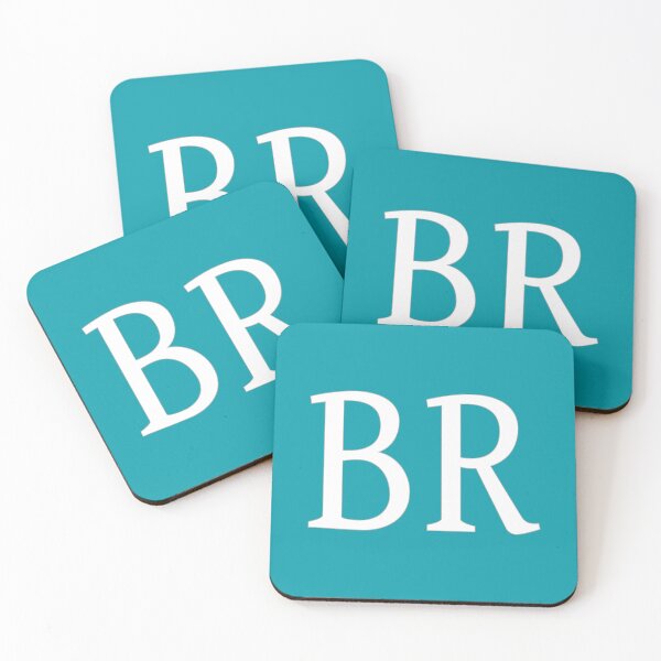 Item preview, BR Initials Monogram Elegant White Letters designed and sold by Jeallan Designs.
