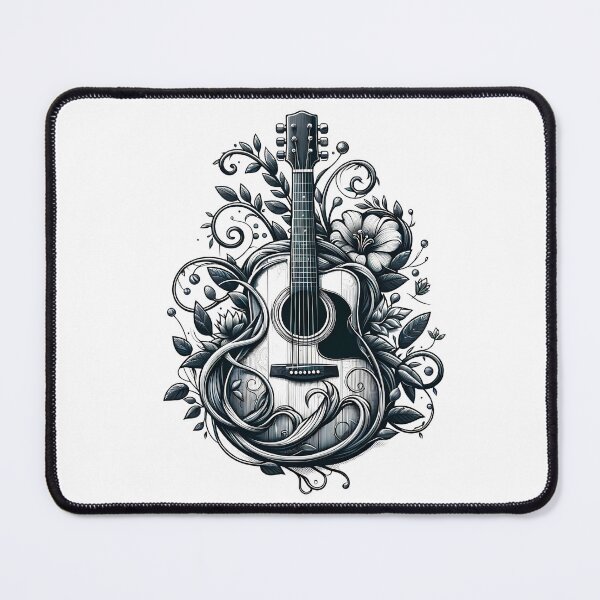 Item preview, Melodic Growth Acoustic Guitar with Vines Art Musician designed and sold by WBCreativeWS.