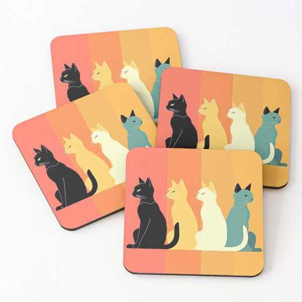 Item preview, Colorful minimalist cat picture - a cute cat looks away designed and sold by WallGemsArt.