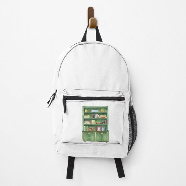 Item preview, Watercolored Hand Painted Green Vintage Bookshelf designed and sold by sadedream.