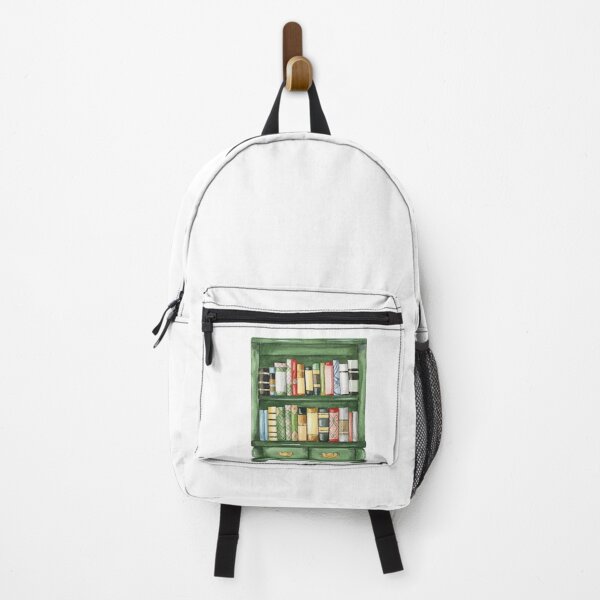 Item preview, Watercolor Hand Painted Green Old Vintage Bookshelf designed and sold by sadedream.