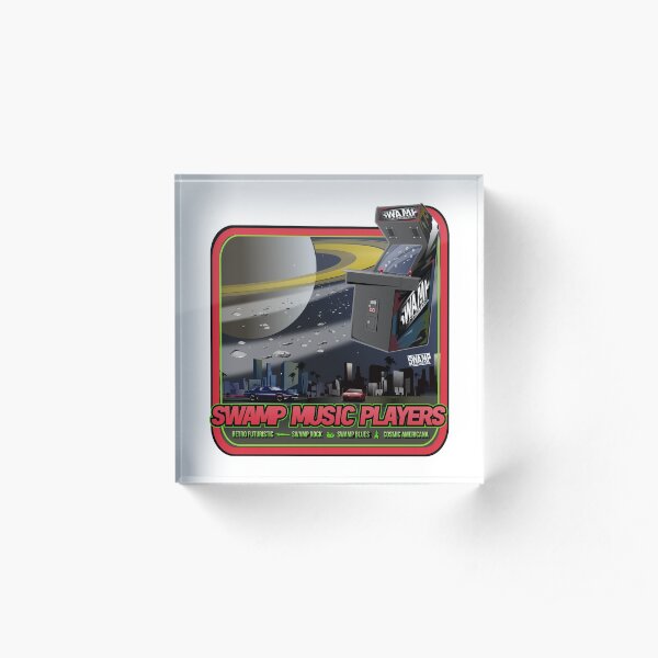 Swamp Music Players, star fighters arcade space saturn art Acrylic Block
