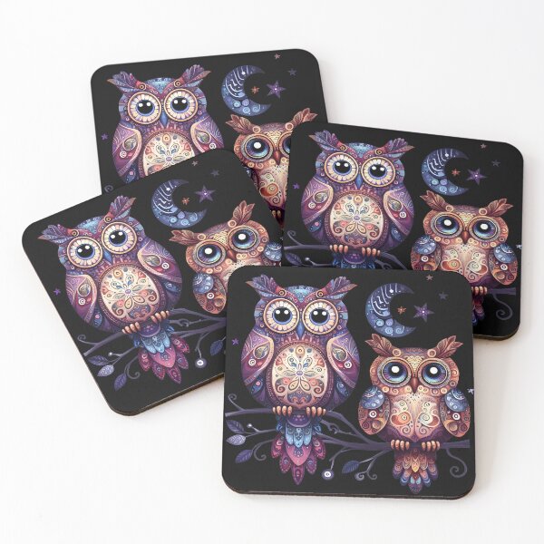 Item preview, Whimsical Owls - Nighttime Guardians designed and sold by ColorOfBirds.