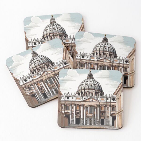Item preview, A Tribute to Renaissance and Michelangelo's Legacy. Watercolor Painting of St. Peter's Basilica  designed and sold by HeavenArtStudio.