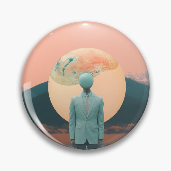 Item preview, Surreal Landscape with Moon-Headed Figure designed and sold by VectorPlace.