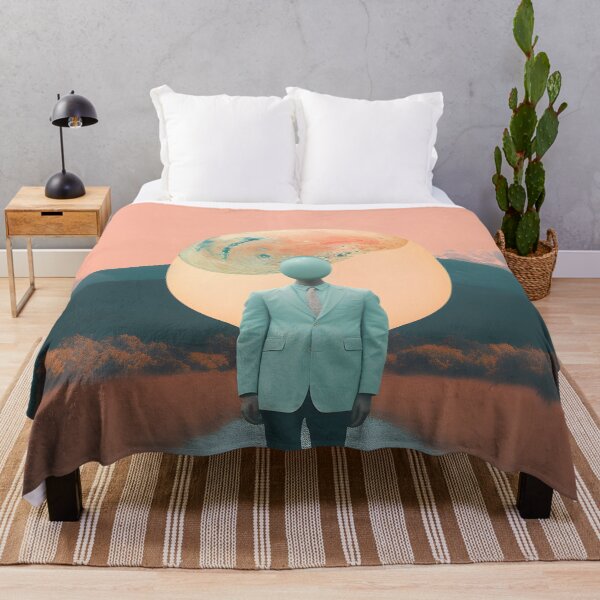 Item preview, Surreal Landscape with Moon-Headed Figure designed and sold by VectorPlace.