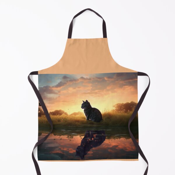 Item preview, Little cat big reflection, sunset landscape designed and sold by LorrieBee.