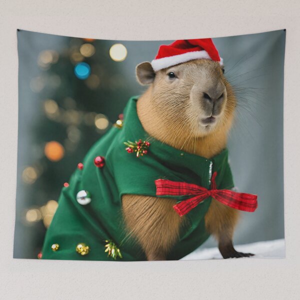 Item preview,  Christmas capybara designed and sold by StyleSketch.