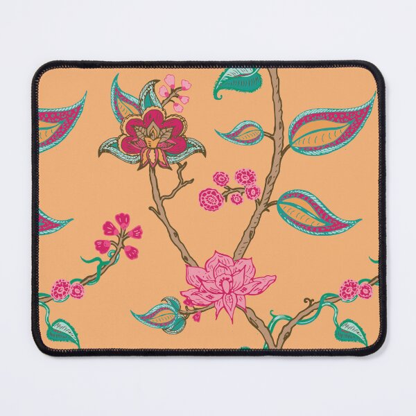 Item preview, Indi-style trailing floral pattern -Multi coloured on Apricot designed and sold by ncxadair.