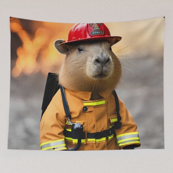 Item preview,  Capybara fireman designed and sold by StyleSketch.