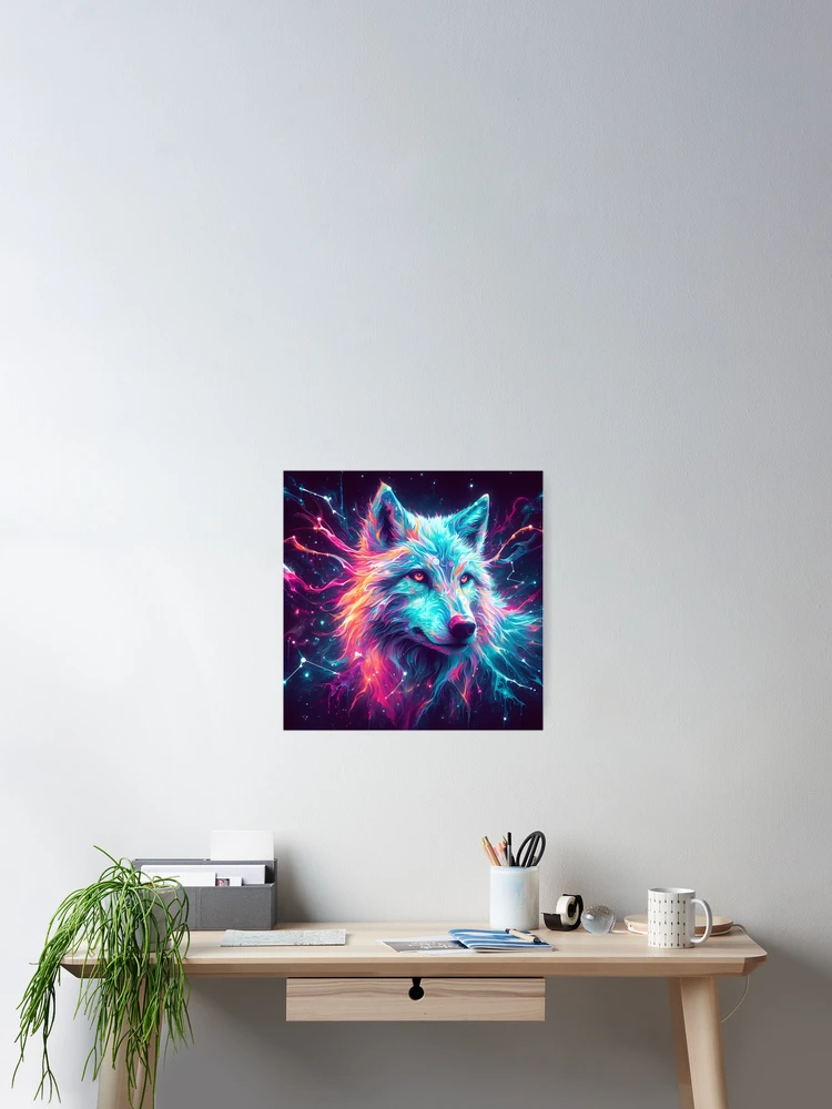Thumbnail 2 of 3, Poster, Starry Wolf designed and sold by javaoverride.