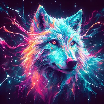 Artwork thumbnail, Starry Wolf by javaoverride