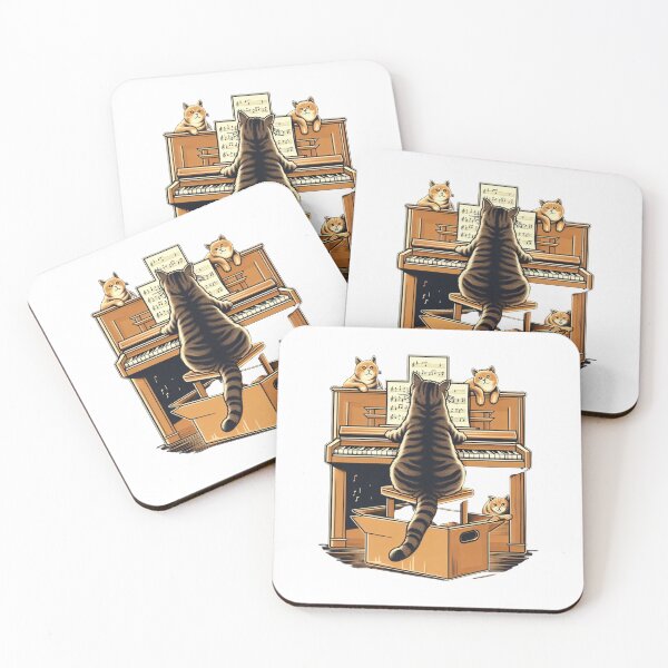 Item preview, Cute Cat Playing Piano designed and sold by bibeiconstore.
