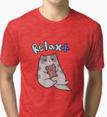 Relax Cat and Teddy Tri-blend T-Shirt