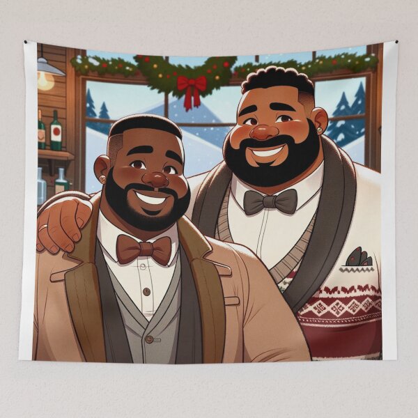 Item preview, Handsome gay bear couple celebrating Christmas designed and sold by norbears.
