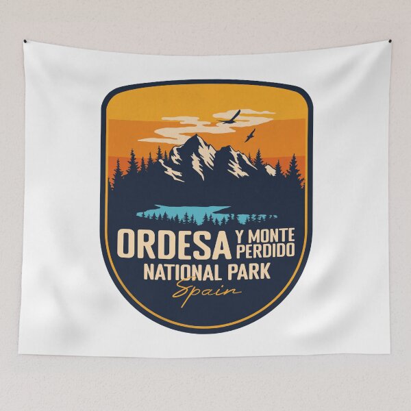 Item preview, Insignia Retro del Parque Nacional de Ordesa y Monte Perdido España designed and sold by mountainfad.