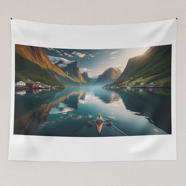 Item preview, Kayaking in Norway - AI Art designed and sold by Oilix.
