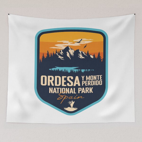 Item preview, Insignia Retro del Parque Nacional de Ordesa y Monte Perdido España designed and sold by mountainfad.