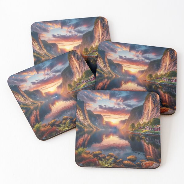Item preview, Sunset in Norway - AI Art designed and sold by Oilix.