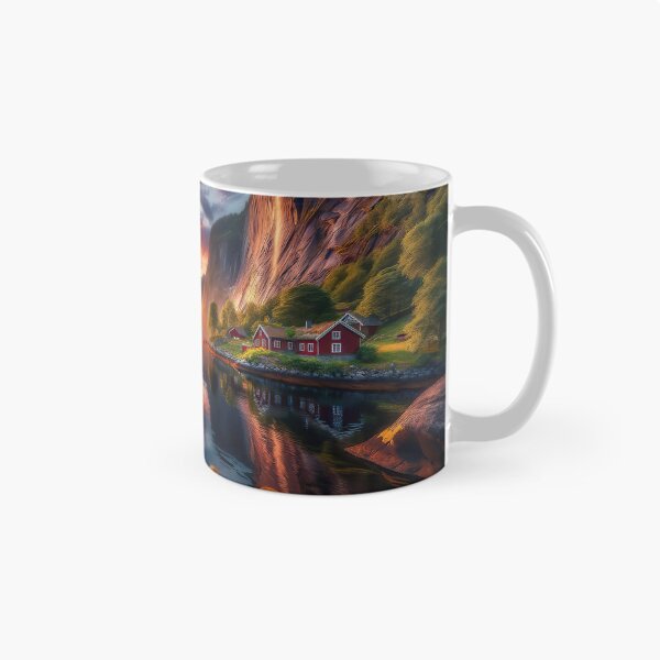 Item preview, Sunset in Norway - AI Art designed and sold by Oilix.