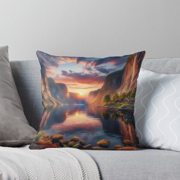 Item preview, Sunset in Norway - AI Art designed and sold by Oilix.