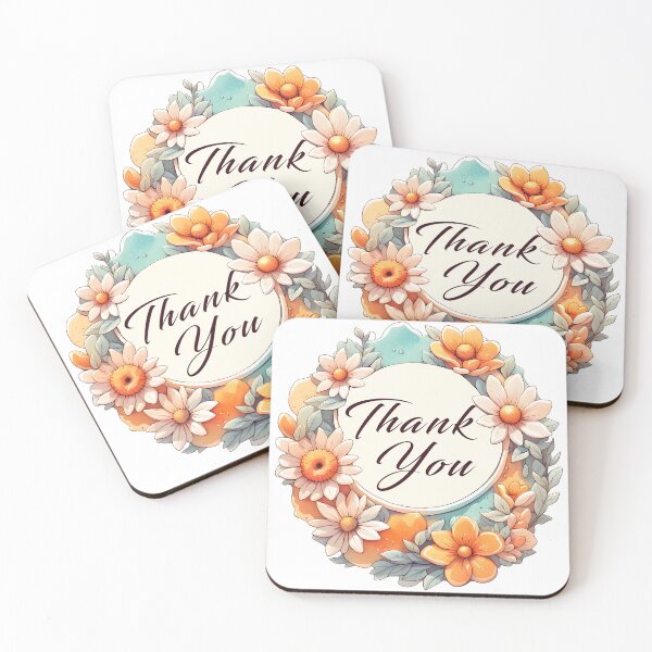 Item preview, Thank You Label Sticker With Flowers designed and sold by thisticker.