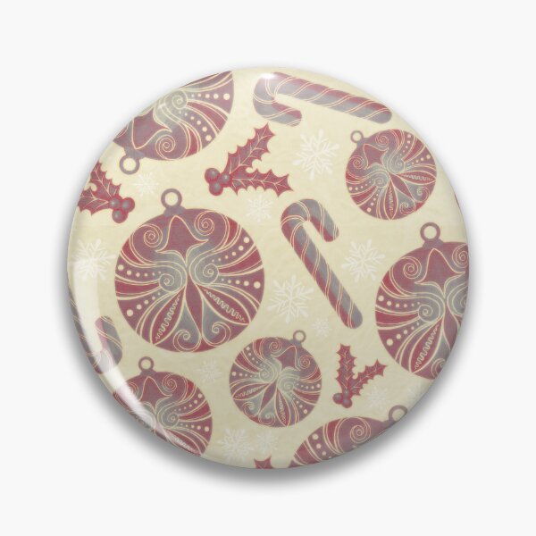 Item preview, Christmas Baubles Celebration - Red on beige designed and sold by Carina Parry Studios.