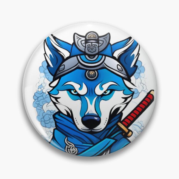 Item preview, Cool Blue wolf dog samurai designed and sold by KorArtStudio.