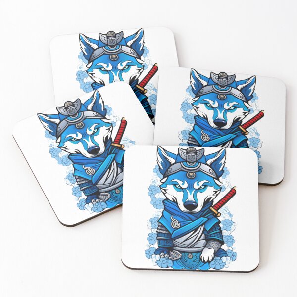 Item preview, Cool Blue wolf dog samurai designed and sold by KorArtStudio.