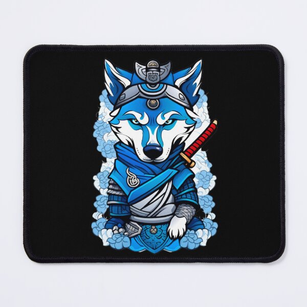 Item preview, Cool Blue wolf dog samurai designed and sold by KorArtStudio.