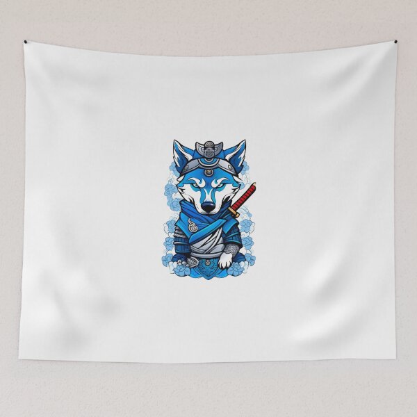 Item preview, Cool Blue wolf dog samurai designed and sold by KorArtStudio.
