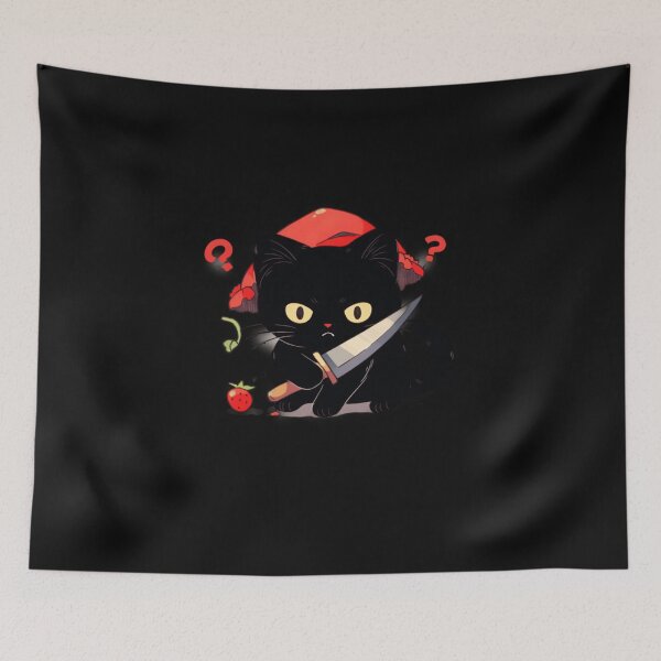 Item preview, Cat with knife meme cat what killer Murderous cat designed and sold by OliveAndSnow.