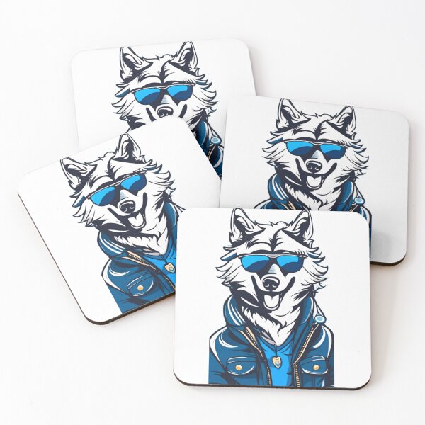 Item preview, Blue wolf wear sunglasses designed and sold by KorArtStudio.