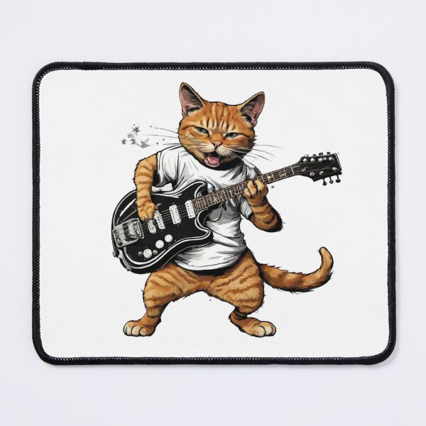 Item preview, cute cat to play the guitar designed and sold by Wild Whiskers Studio.