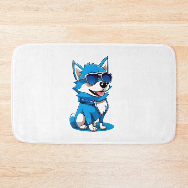 Item preview, Blue wolf dog  wear sunglasses designed and sold by KorArtStudio.