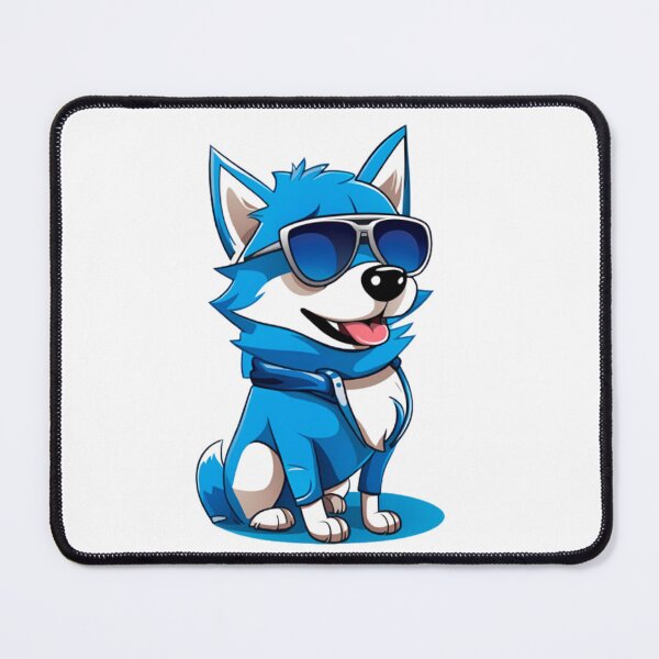 Item preview, Blue wolf dog wear sunglasses designed and sold by KorArtStudio.
