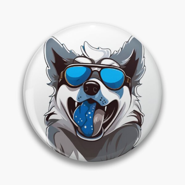 Item preview, Cute Blue wolf dog wear sunglasses designed and sold by KorArtStudio.