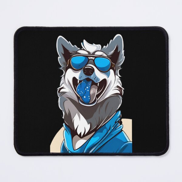 Item preview, Cute Blue wolf dog wear sunglasses designed and sold by KorArtStudio.