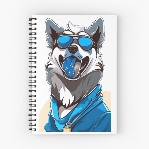 Item preview, Cute Blue wolf dog wear sunglasses designed and sold by KorArtStudio.