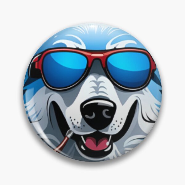 Item preview, Cool Blue wolf dog wear sunglasses designed and sold by KorArtStudio.