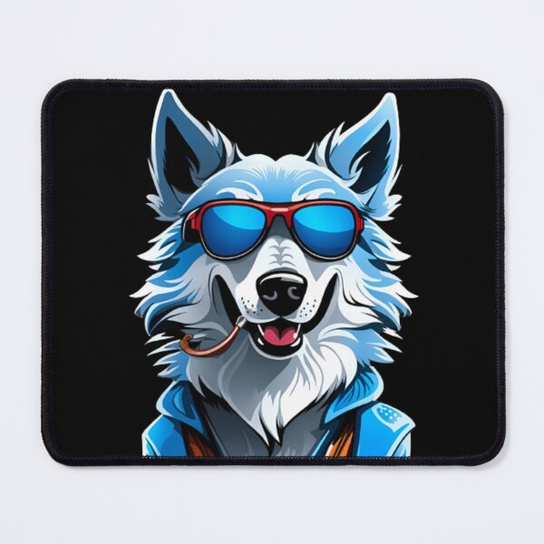 Item preview, Cool Blue wolf dog wear sunglasses designed and sold by KorArtStudio.
