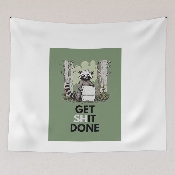 Item preview, Get It Done Funny Raccoon  designed and sold by VisualMotivator.