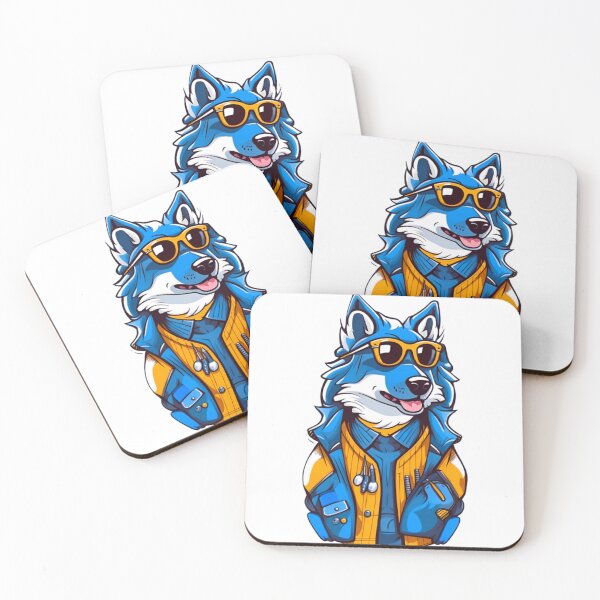 Item preview, Cool Blue wolf wear sunglasses designed and sold by KorArtStudio.