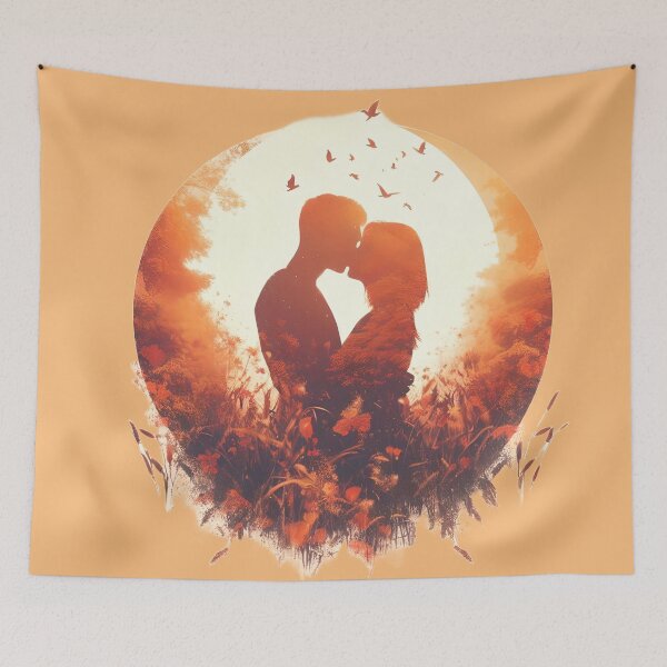 Item preview, Romantic, autumn scenery, lovers designed and sold by tasilrio.