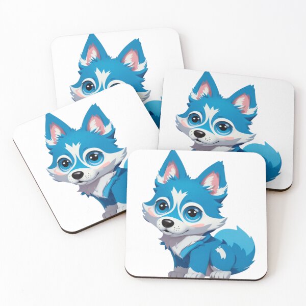 Item preview, Little Cute Blue wolf dog designed and sold by KorArtStudio.