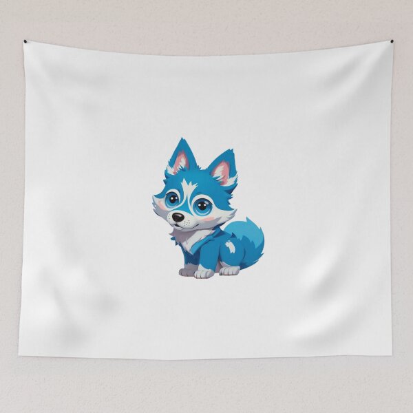 Item preview, Little Cute Blue wolf dog designed and sold by KorArtStudio.