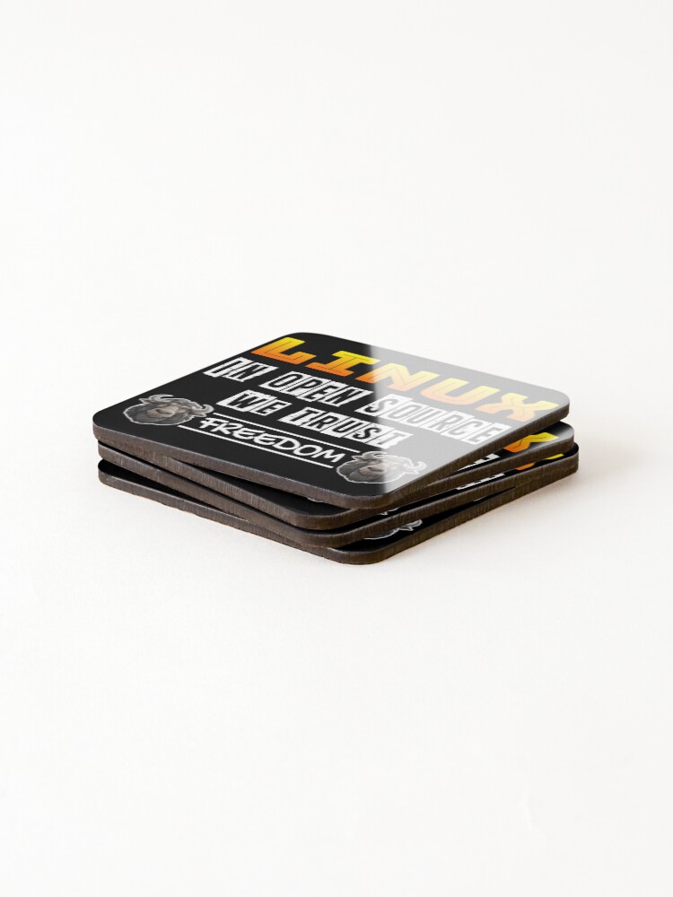 Thumbnail 4 of 5, Coasters (Set of 4), Linux, In Open Source We Trust designed and sold by Image-Caption.