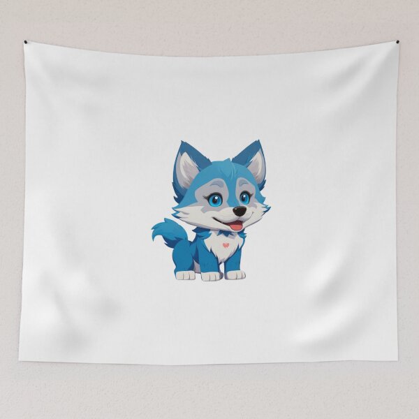 Item preview, Little Cool Blue wolf dog designed and sold by KorArtStudio.