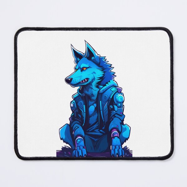 Item preview, Blue wolf dog cyberpunk designed and sold by KorArtStudio.
